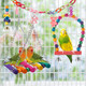 Lovyococo Swing Hanging Standing Chewing Toy Hammock Climbing Ladder Cage Colorful Toys Suitable For Budgerigar Parakeet Conure Cockatiel Mynah Love Birds Finches