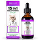 Nifeishi 15-In-1 Multivitamin Drops For Cats - Immune Support Skin & Coat Health Digestion Joint Care - With Vitamins A B C D E - Liquid Supplement For All Life Stages Easy To Use 2 Fl.Oz