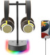 RGB Dual Headphone Stand with USB Charging Port, Desk Gaming Double Headset Holder,Durable Hanger Rack-Suitable for Desktop Table, Game, DJ, Earphone, PC, PS4, PS5, Xbox Gamer Accessories RGB Dual Headphone Stand with USB Charging Port, Desk Gaming Double Headset Holder,Durable Hanger Rack-Suitable for Desktop Table, Game, DJ, Earphone, PC, PS4, PS5, Xbox Gamer Accessories