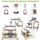 Pinvnby Bird Playground Parrot Playstand Play Gym Cockatiel Wood Bird Toys Birds Cage Accessories Playpen Ladder With Feeder Cups Hanging Swing Toys For Parakeet Conure Lovebird Cockatiel