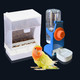 Pinvnby 2 Pcs No Mess Bird Feeder Water Dispenser Set Automatic Birds Water Feeder Parakeet Seed Food Feeding Drinker For Cage Plastic Parrot Feeder Accessories For Parakeets Cockatiel Lovebird
