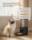 Pooeken Automatic Cat Feeder Food Dispenser: 4L Timed Small Dog Dry Food Dispenser With 10S Voice - Distributeur Nourriture Chat Hund Programmable - Auto Pet Feeder With 1-6 Meals Per Day