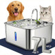 Rmh 7L Stainless Steel Cat & Dog Water Fountain With 12Ãƒæ’Ã¢‚¬16 Waterproof Anti-Slip Mat Automatic Pet Water Fountain With Quiet Pump Triple-Stage Filter & Led Water Window For Multi-Pet Homes