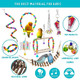 Sysmashing 23Pcs Bird Parakeet Cockatiel ToysParrot Swing Chewing Hanging Toy With Safe BellsBird Cage Colorful Climbing Standing Rope Natural Wood Ladder Bungee Toys