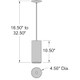 Access Lighting - HI Pilson - 1 Light Medium Pendant with Rigid Stem in Modern Style-10.5 Inches Tall and 4.75 Inches Wide-Matte White Finish