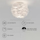artika Plume 12W LED Modern Ceiling Light Fixture Flush Mount White, Large Fluffy Lamp Shade for Living Room, Bed Room, 900 Lumens 3000 Kelvin, Warm White