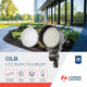 Lithonia Lighting 36-in-1 OLB LED Floodlight Outdoor Light Fixture Waterproof LED Outdoor Lights Adjustable Brightness Warm/Cool/Daylight Options Switchable Beam Spread Dusk to Dawn Sensor
