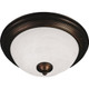 Maxim Essentials 583X 3 Light 15.5 Inch Wide Transitional Flush Mount with Oil Rubbed Bronze Finish and Marble Glass