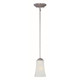 Maxim Logan 1 Light Mini Pendant with Satin Nickel Finish and Frosted Glass
