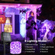 OHLUX 3 Pack Solar String Lights Outdoor, Total 99FT 300LED Solar Powered Fairy Lights Waterproof, 8 Modes Christmas Lights for Christmas Garden Tree Wedding Patio Decor-Purple