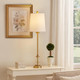 Stylecraft Home Collection Eli - Buffet Lamp Brass Metal Clear Seeded Glass - Brass - Off-White Shade