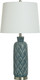 Stylecraft Home Collection Style Craft Celtic - Ceramic Table Lamp - Blue Gray - Off-White Shade