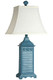 Stylecraft Home Collection L3-1294DS 15 Inch One Light Table Lamp Blue Finish with White Fabric Shade