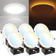 Sunco Lighting Sunco 6 Pack 6 Inch LED Recessed Light with Night Light, Slim Ceiling Lighting, 1500 Lumens, 15W (110W Equivalent), Selectable CCT 2700K/3000K/4000K/5000K/6000K, Dimmable, Canless with Junction Box.