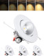 TORCHSTAR 6 Inch 5CCT LED Gimbal Retrofit Recessed Light Dimmable, 2700K/3000K/3500K/4000K/5000K, 12W CRI90 Directional Eyeball Can Light, Swivel Adjustable Spotlight Downlight ETL, Pack of 4
