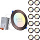TORCHSTAR 12-Pack 6 Inch 5CCT Ultra-Thin LED Recessed Ceiling Light with J-Box, ETL & ES Listed, 2700K/3000K/3500K/4000K/5000K Selectable, Dimmable Canless Downlight Slim, 12W, Oil Rubbed Bronze