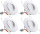 TORCHSTAR 6 Inch 5CCT Retrofit LED Gimbal Recessed Lighting, CRI90+ Dimmable Swivel Directional Can Lights, Adjustable Ceiling Downlight, 2700K/3000K/3500K/4000K/5000K, Aluminum, UL FCC ES, Pack of 4