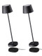 TORCHSTAR LED Rechargeable Cordless Table Lamp with Charging Base, Dimmable Cordless Outdoor Table Lamps for Restaurant Hotels, 4000mAh Battery Operated Portable Desk Lamp, 2700K, Black, Pack of 2
