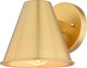 VAXCEL Smith 6.25 in. H 1-Light Gold Contemporary Outdoor Wall Sconce Durable Steel Metal Cone Shade LED Compatible Dark Sky Compliant Use for Exterior Porch Patio Front Door or Garage