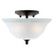 Westinghouse Lighting 6622300 Wensley Two-Light Interior Semi-Flush Ceiling Fixture Oil Rubbed Bronze Finish with White Alabaster Glass