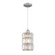 Westinghouse Lighting 6134700 Sophie Traditional One Light Indoor Mini Pendant Brushed Nickel Finish Crystal Prism Glass