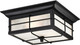 Westinghouse 6204800 Orwell Two-Light Outdoor Flush-Mount Fixture Textured Black Finish on Steel with Frosted Seeded Glass