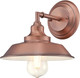 Westinghouse 6370400 Iron Hill Washed Copper One-Light Indoor Wall Fixture White
