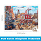 Buffalo Games Old Western Town - Dominic Davison - 500 Piece Jigsaw Puzzle for Adults - Challenging Vintage Western Art with Bonus Diagram - Country Life Collection - Made in the USA