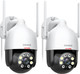 2K Security Camera Outdoor 2Packs, WiFi Outdoor Security Cameras Pan-Tilt 360° View, 3MP Surveillance Cameras with Motion Detection and Siren, 2-Way Audio, Full Color Night Vision, Waterproof 2K Security Camera Outdoor 2Packs, WiFi Outdoor Security Cameras Pan-Tilt 360° View, 3MP Surveillance Cameras with Motion Detection and Siren, 2-Way Audio, Full Color Night Vision, Waterproof