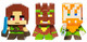 Mattel Minecraft Biome Settlers Series Mini Figure Forest 3-Pack