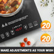 Amzchef Portable Induction Cooktop 20 Temperature & Power Levels 1800W Induction Stove Burner With 6.8" Heating Coil Low Noise Hot Plate Single Electric Cooktops Countertop Stove With Timer