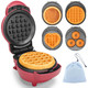 Baker'S Friend 4 In 1 Mini Waffle Maker With Removable Plates Set Includes Mini Pancake Donut Heart Shape Waffle Makers Compact Size Recipe Included Blue