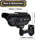 F FINDERS&CO Solar Powered Fake Security Camera, Bullet Dummy Security Camera Surveillance System with Realistic Red Flashing Lights Indoor Outdoor (4 Black)