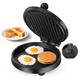 Cachoo 3-In-1 Electric Griddle & Panini Press - Cachoo 8" Nonstick Round Griddle And Sandwich Press With On/Off Switch 180° Open Design Perfect For Pancakes Omelettes Quesadillas Veggies (Black)