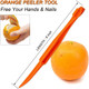 Cosmer Orange Peeler Tools - Plastic Orange Peeler Citrus Remover Easy Open Lemon Citrus Peel Cutter Vegetable Slicer Fruit Tools Kitchen Gadgets (Orange 2 Pack)