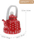 Doitool Vintage Tea Kettle 1.1 L Enamel Tea Kettle With Handle Stove Top Water Kettle Coffee Tea And White Polka Dot With Stainless Steel Filter For Home Kitchen