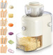 Fohere 6 In 1 Cheese Grater Electric Vegetable Chopper With 1.8L Food Container 3.6" Large Inlet Chute Cheese Grater For Block Cheese Onion Vegetables White
