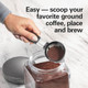 Hamilton Beach The Scoop Single Serve Coffee Maker & Fast Grounds Brewer For 8-14Oz. Cups Brews In Minutes 40Oz. Removable Reservoir Stainless Steel (49987)Silver