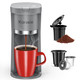 Karosie Small Single Serve Coffee Maker Fast Brew For K-Cup & Ground Coffee 6-12 Oz Brew Sizes One-Button Single Cup Coffee Maker Coffee Machine With Descaling Reminder
