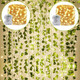 Kaszoo 84Ft 12 Pack Artificial Ivy Garland Fake Plants Vine Hanging Garland With Ce 80 Led String Light Hanging For Home Bedroom Garden Party Wedding Wall Room Decor Green