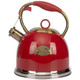 Luxgrace Tea Kettle Stovetop Whistling Teapot Stainless Steel Red 3.0-Quart