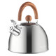 Maxcook 18/8 Stainless Steel Tea Kettle For Stovetop (5L / 5.29 Quart Whistling Tea Pot Wood Handle)-Silver