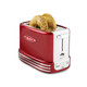 Nostalgia Retro Wide 2-Slice Toaster Vintage Design With Crumb Tray Cord Storage & 5 Toasting Levels Red