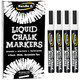 Bandle B. Chalk Markers - 8 Vibrant, Erasable, Non-Toxic, Water-Based, Reversible Tips. For Glass Or Chalkboard Markers For Businesses, Restaurants, Liquid Drawing Chalk (Vibrant 6Mm)