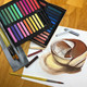 Charvin Artist Colored Chalk Pastels (Set Of 48) - Water Soluble, Assorted Pastel Color Sticks For Wet, & Dry Painting