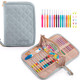 Mybagzing Crochet Hook Case – Empty Organizer With 24 Slots For Crochet Hooks & Ergonomic Aluminum Crochet Needles, Zipper Pocket For Accessories And Supplies