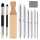 N Norocme 12 Pcs Blending Stumps And Tortillions Paper Art Blenders With Sandpaper Pencil Sharpener Pointer For Student Artist Charcoal Sketch Drawing Tools