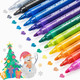 Ohuhu Glitter Markers Pen: 12 Glitter Colors Metallic Shimmer Marker Fine Tip Water-Based Ink For Kids Adults Diy Crafts Greeting Birthday Cards Making Mugs Wood
