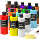 Shuttle Art 18 Colors Acrylic Paint Bottle Set (250Ml/8.45Oz), Rich Pigmented Bulk Painting Supplies For Artists, Beginners And Kids On Rocks Crafts Canvas Wood Ceramic