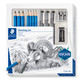 Staedtler Mars Lumograph Art Set  Drawing Kit With Art Pencils, Drawing Pens, Eraser And Double Hole Sharpener (61 100)